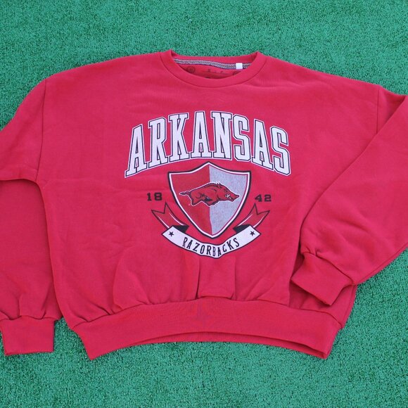 Arkansas Razorbacks Janise Fleece Waist length pullover crewneck sweatshirt - Picture 1 of 4